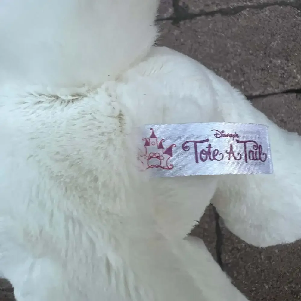 Disney Tote A Tail Bolt White Dog Plush Stuffed Animal Red Collar Lightning